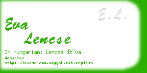 eva lencse business card